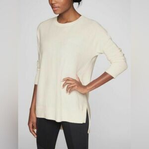 ATHLETA Wool Cashmere Stargazer Sweater Dove, MSRP $148 Step Hem Pullover